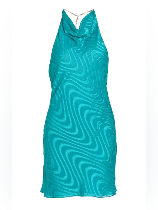 NWT Amanda Uprichard Kimball Wave Print
Mini Dress In Maui Blue - Picture 3 of 9